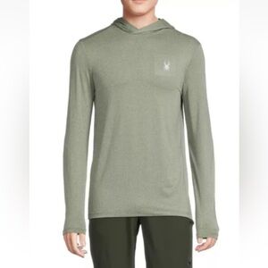 Spyder Mens Active Hoodie Long Sleeve 4-Way‎ Stretch Quick Dry Green Large